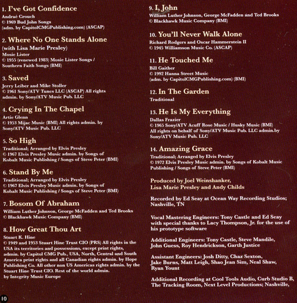 Elvis Presley  Where No One Stands Alone : Bookletit1